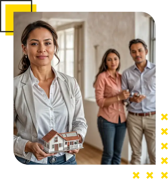 consultora inmobiliaria con familia comprando su nueva vivienda viventa consultores